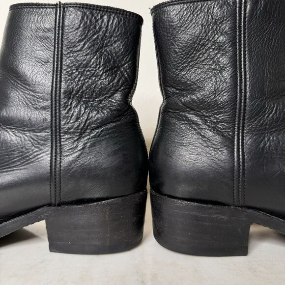 Frye Demi Zip Black Leather Short Boots Biker Moto Gothic Made in Mexico Size 7 - Picture 6 of 11